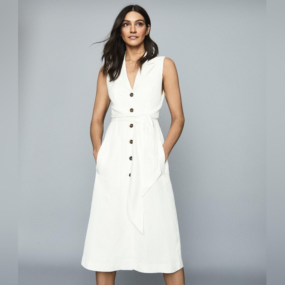 Reiss Rosalind Linen Dress sz 6